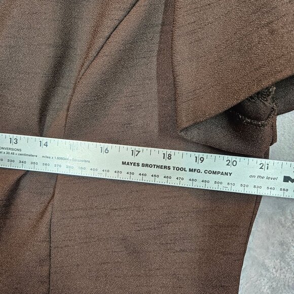 Danny& Nicole Brown Pant Suit Womens 16 Short Sleeve Peplum Top pull on Pants - Picture 6 of 14